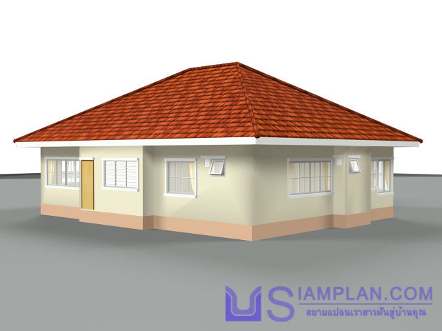 แบบบ้านชั้นเดียว 3 ห้องนอน 3 ห้องน้ำ