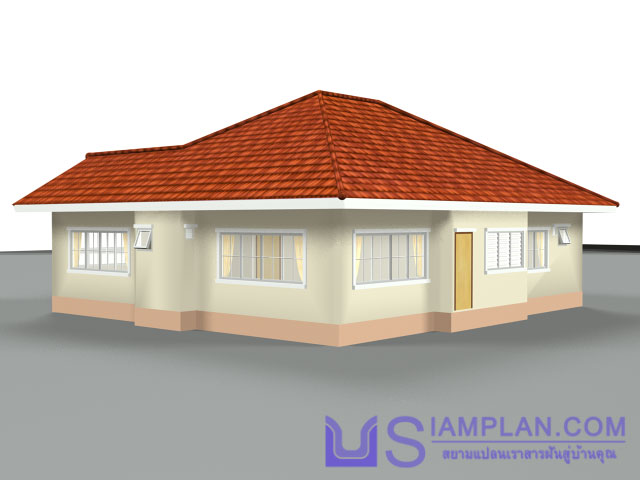 แบบบ้านชั้นเดียว 3 ห้องนอน 3 ห้องน้ำ