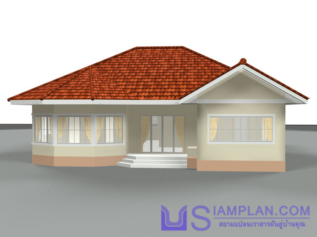 แบบบ้านชั้นเดียว 3 ห้องนอน 3 ห้องน้ำ
