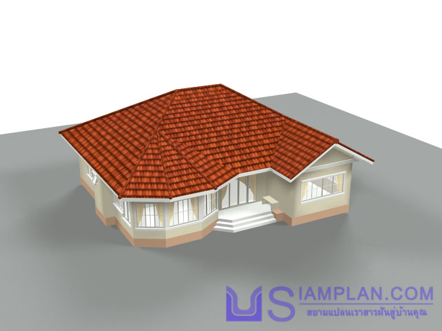 แบบบ้านชั้นเดียว 3 ห้องนอน 3 ห้องน้ำ