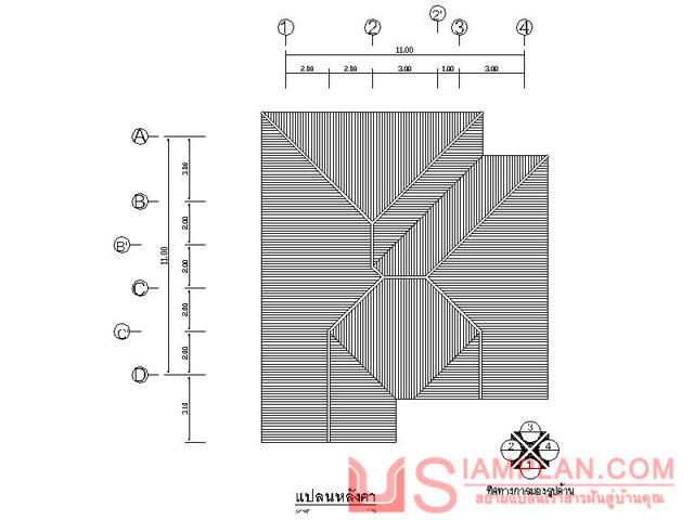 แบบบ้านชั้นเดี่ยว 2 ห้องนอน 3 ห้องน้ำ