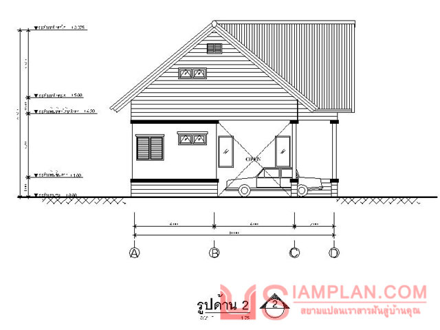 แบบบ้านชั้นครึ่ง 3 ห้องนอน 3 ห้องน้ำ