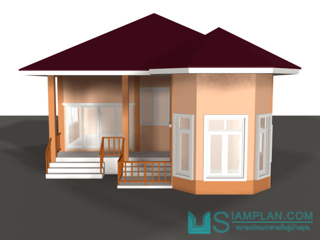 แบบบ้านชั้นเดียว 2 ห้องนอน 2 ห้องน้ำ