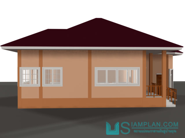 แบบบ้านชั้นเดียว 2 ห้องนอน 2 ห้องน้ำ