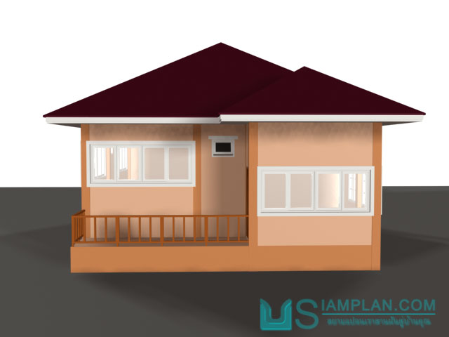 แบบบ้านชั้นเดียว 2 ห้องนอน 2 ห้องน้ำ