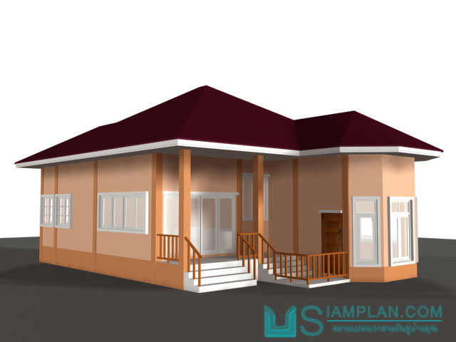 แบบบ้านชั้นเดียว 2 ห้องนอน 2 ห้องน้ำ