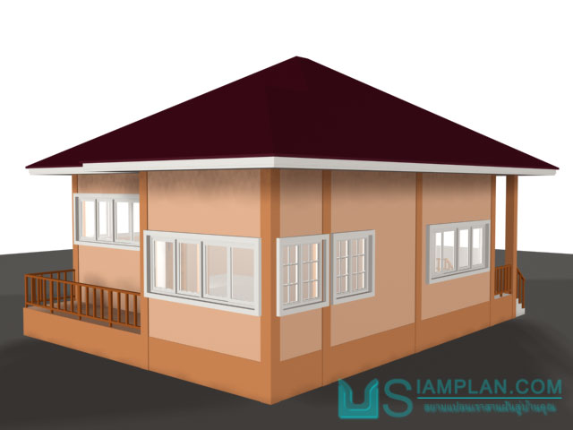 แบบบ้านชั้นเดียว 2 ห้องนอน 2 ห้องน้ำ