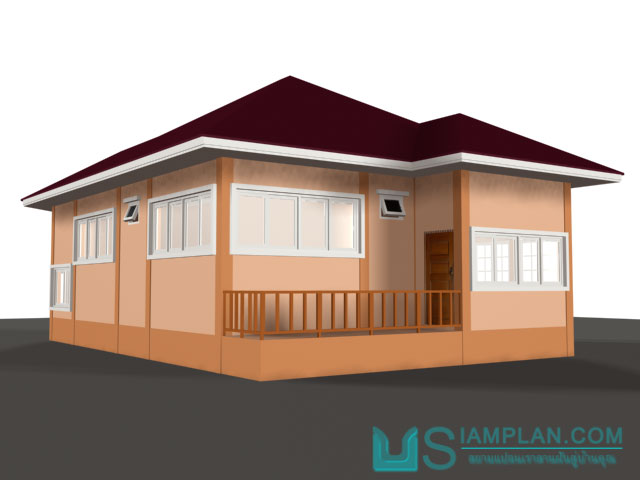 แบบบ้านชั้นเดียว 2 ห้องนอน 2 ห้องน้ำ