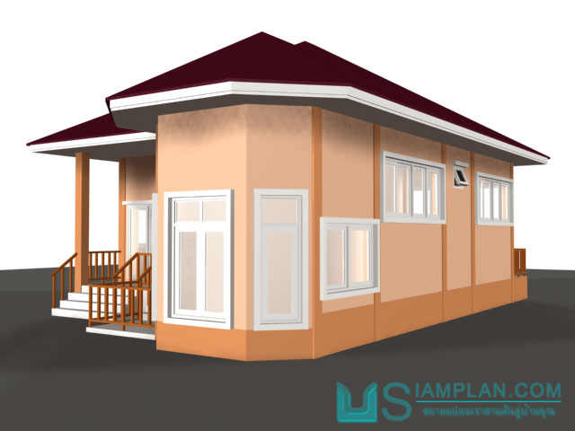 แบบบ้านชั้นเดียว 2 ห้องนอน 2 ห้องน้ำ