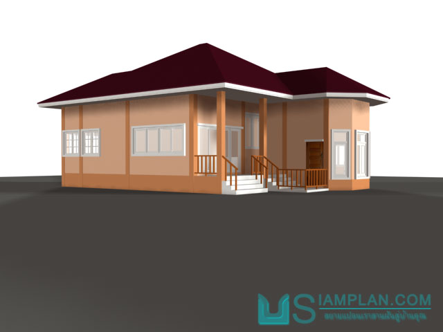 แบบบ้านชั้นเดียว 2 ห้องนอน 2 ห้องน้ำ