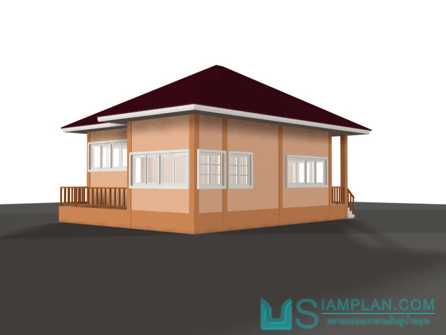 แบบบ้านชั้นเดียว 2 ห้องนอน 2 ห้องน้ำ