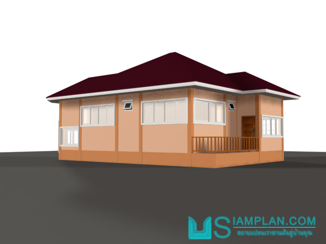 แบบบ้านชั้นเดียว 2 ห้องนอน 2 ห้องน้ำ