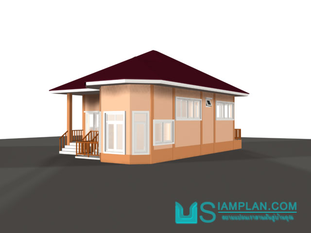 แบบบ้านชั้นเดียว 2 ห้องนอน 2 ห้องน้ำ
