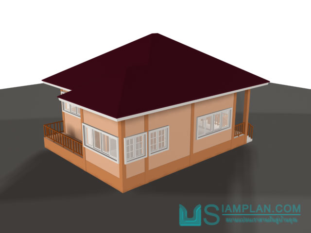 แบบบ้านชั้นเดียว 2 ห้องนอน 2 ห้องน้ำ