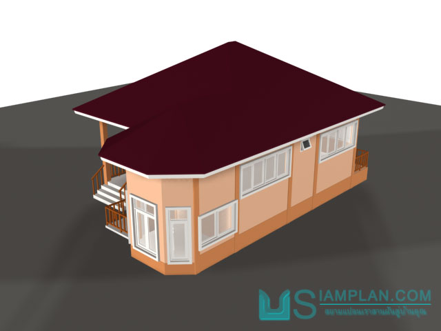 แบบบ้านชั้นเดียว 2 ห้องนอน 2 ห้องน้ำ