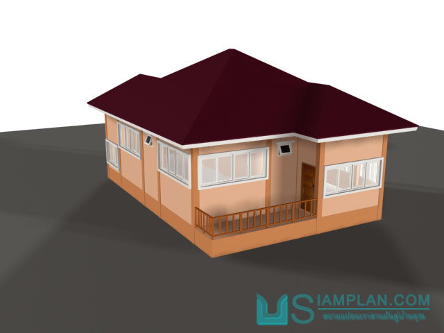 แบบบ้านชั้นเดียว 2 ห้องนอน 2 ห้องน้ำ