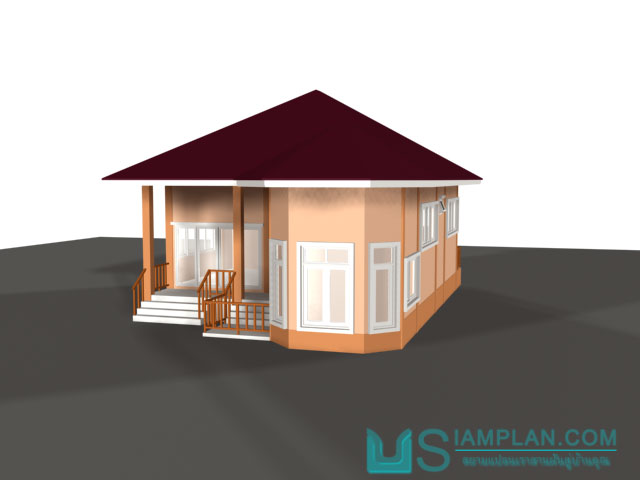 แบบบ้านชั้นเดียว 2 ห้องนอน 2 ห้องน้ำ