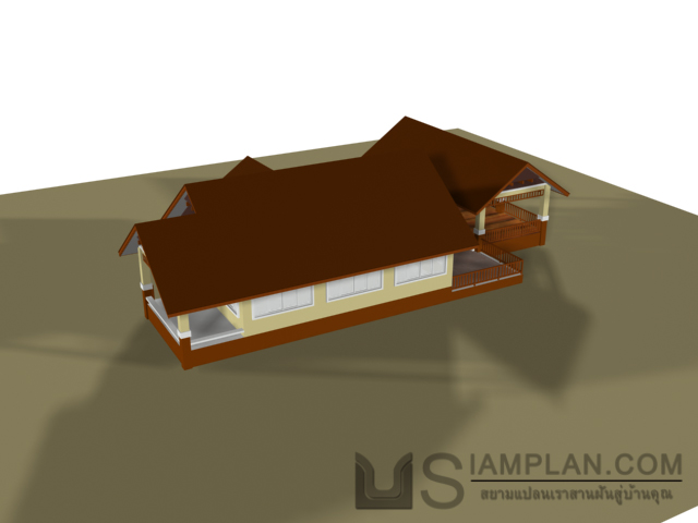 แบบบ้านชั้นเดียว 3 ห้องนอน 2 ห้องน้ำ