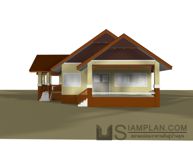 แบบบ้านชั้นเดียว 3 ห้องนอน 2 ห้องน้ำ