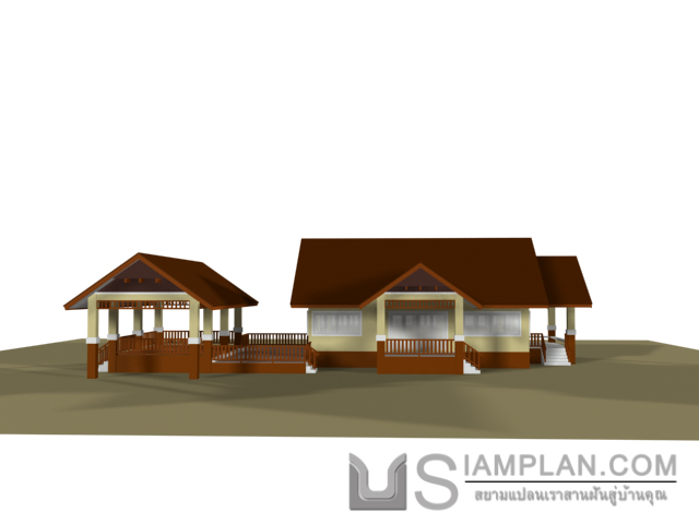 แบบบ้านชั้นเดียว 3 ห้องนอน 2 ห้องน้ำ