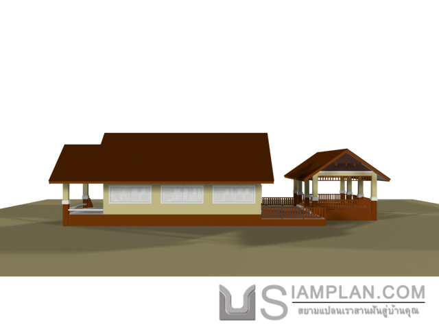 แบบบ้านชั้นเดียว 3 ห้องนอน 2 ห้องน้ำ