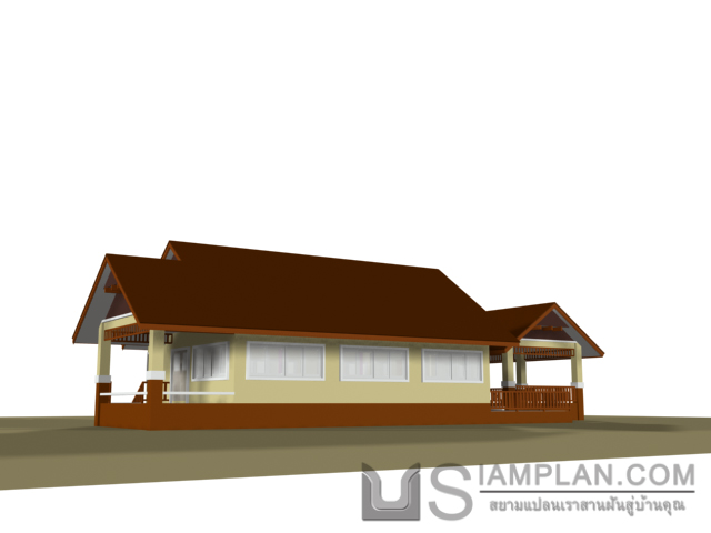 แบบบ้านชั้นเดียว 3 ห้องนอน 2 ห้องน้ำ
