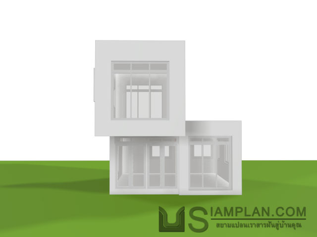 แบบบ้านชั้นเดียว 2 ห้องนอน 1 ห้องน้ำ