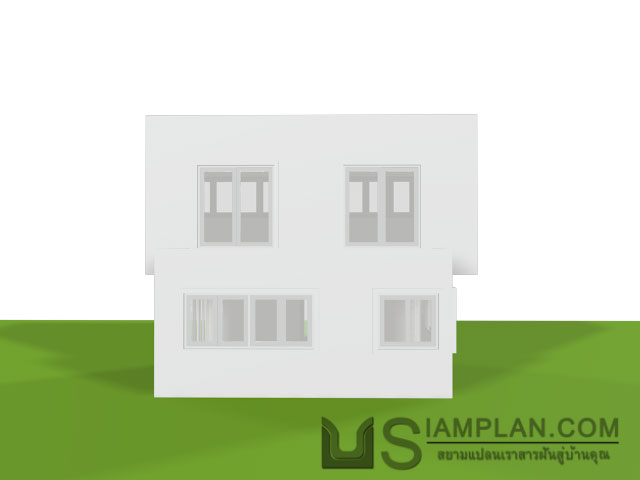 แบบบ้านชั้นเดียว 2 ห้องนอน 1 ห้องน้ำ