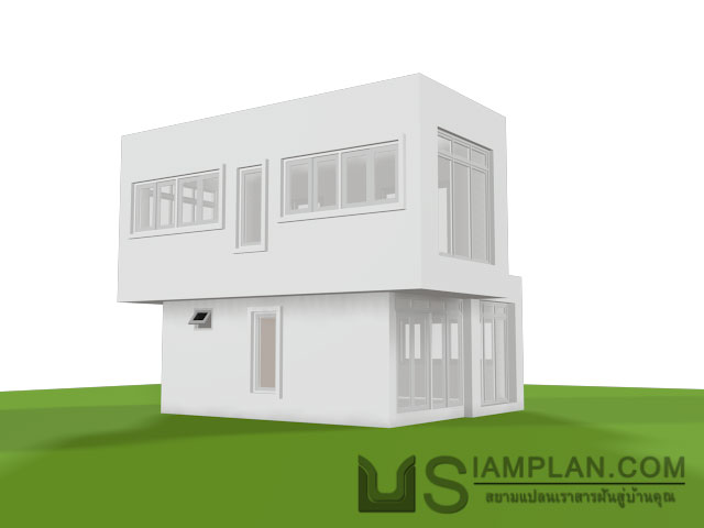 แบบบ้านชั้นเดียว 2 ห้องนอน 1 ห้องน้ำ