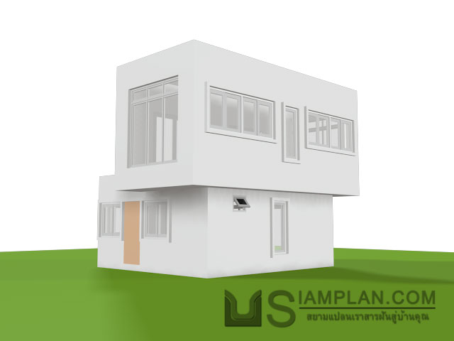 แบบบ้านชั้นเดียว 2 ห้องนอน 1 ห้องน้ำ