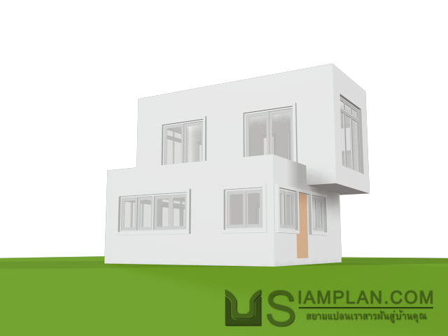 แบบบ้านชั้นเดียว 2 ห้องนอน 1 ห้องน้ำ