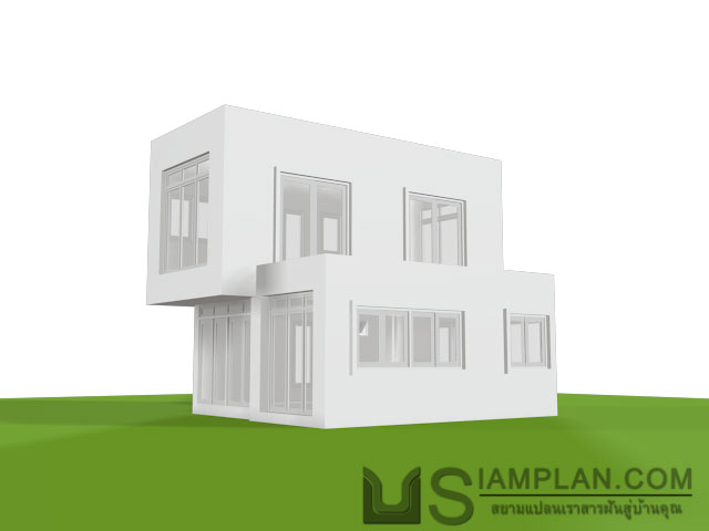 แบบบ้านชั้นเดียว 2 ห้องนอน 1 ห้องน้ำ