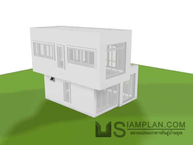 แบบบ้านชั้นเดียว 2 ห้องนอน 1 ห้องน้ำ