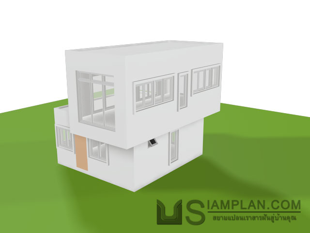 แบบบ้านชั้นเดียว 2 ห้องนอน 1 ห้องน้ำ