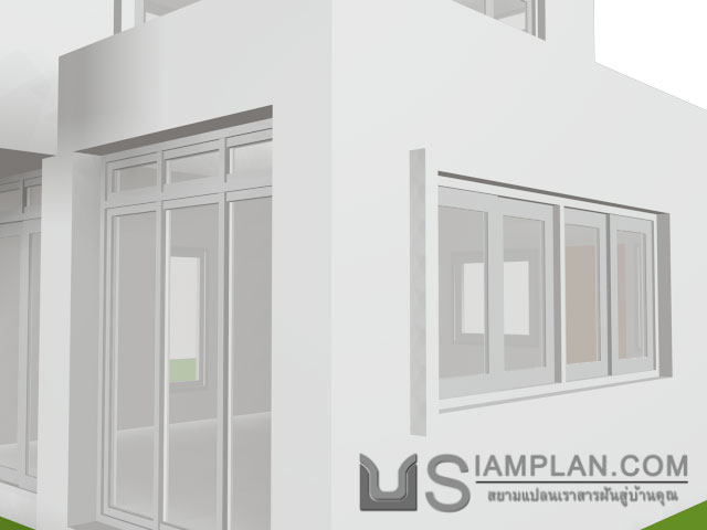 แบบบ้านชั้นเดียว 2 ห้องนอน 1 ห้องน้ำ