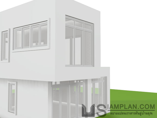 แบบบ้านชั้นเดียว 2 ห้องนอน 1 ห้องน้ำ