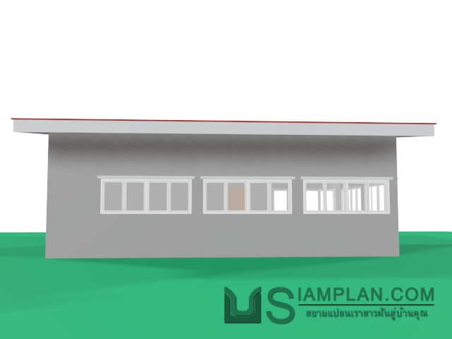 แบบบ้านชั้นเดียว 2 ห้องนอน 2 ห้องน้ำ