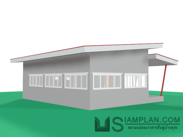 แบบบ้านชั้นเดียว 2 ห้องนอน 2 ห้องน้ำ