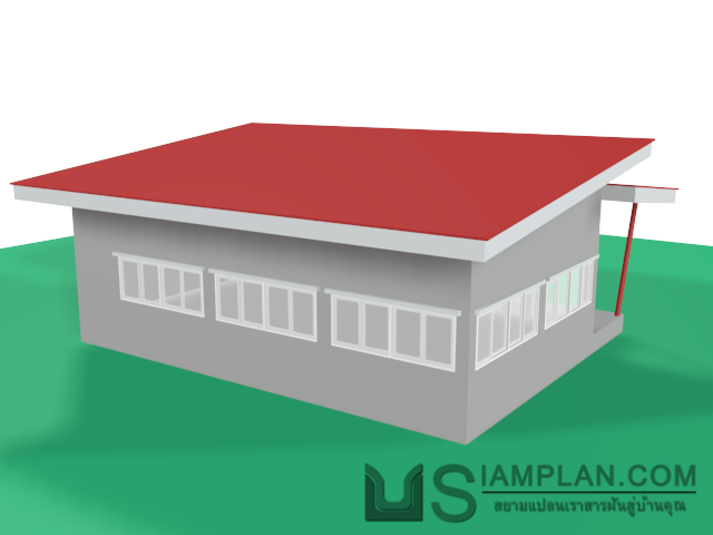 แบบบ้านชั้นเดียว 2 ห้องนอน 2 ห้องน้ำ