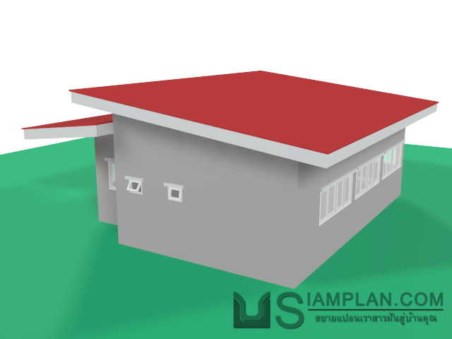 แบบบ้านชั้นเดียว 2 ห้องนอน 2 ห้องน้ำ