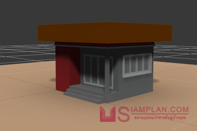 แบบบ้านชั้นเดียว 1 ห้องนอน 1 ห้องน้ำ