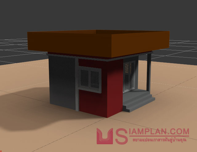 แบบบ้านชั้นเดียว 1 ห้องนอน 1 ห้องน้ำ