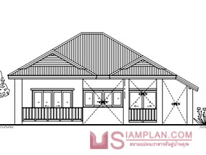 แบบบ้านชั้นเดียว 2 ห้องนอน 2 ห้องน้ำ