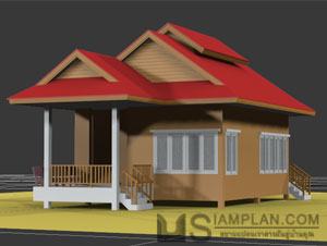แบบบ้านชั้นเดียว 1 ห้องนอน 1 ห้องน้ำ