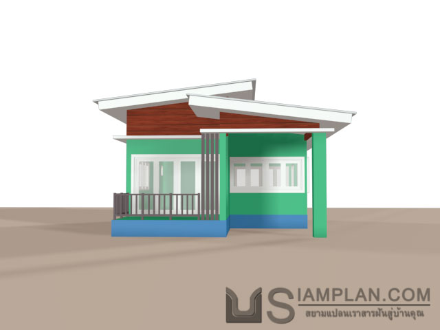 แบบบ้านชั้นเดียว 2 ห้องนอน 1 ห้องน้ำ