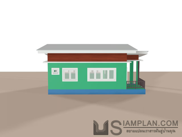 แบบบ้านชั้นเดียว 2 ห้องนอน 1 ห้องน้ำ