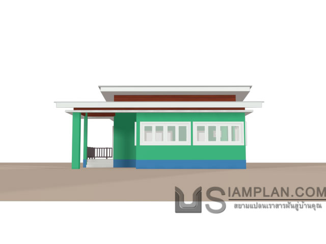 แบบบ้านชั้นเดียว 2 ห้องนอน 1 ห้องน้ำ