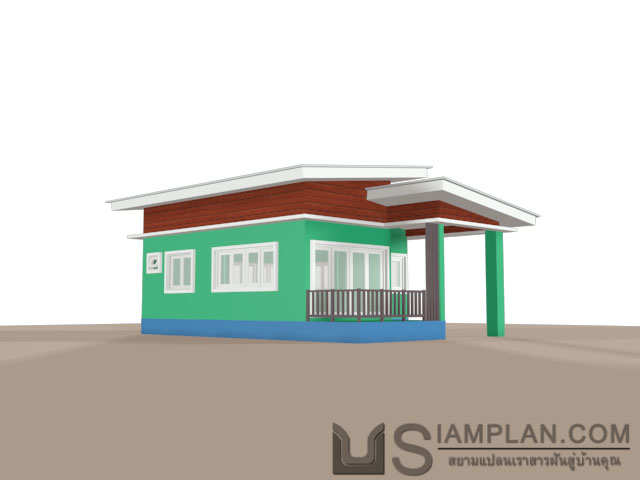 แบบบ้านชั้นเดียว 2 ห้องนอน 1 ห้องน้ำ