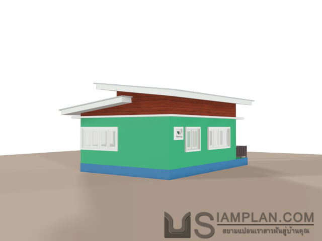 แบบบ้านชั้นเดียว 2 ห้องนอน 1 ห้องน้ำ