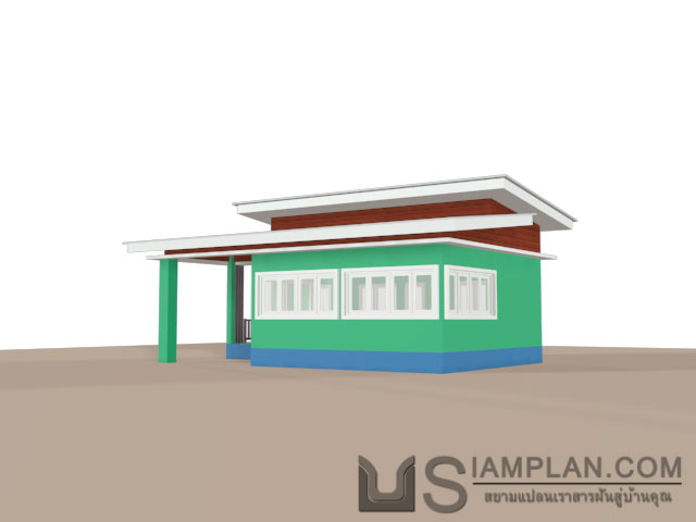 แบบบ้านชั้นเดียว 2 ห้องนอน 1 ห้องน้ำ